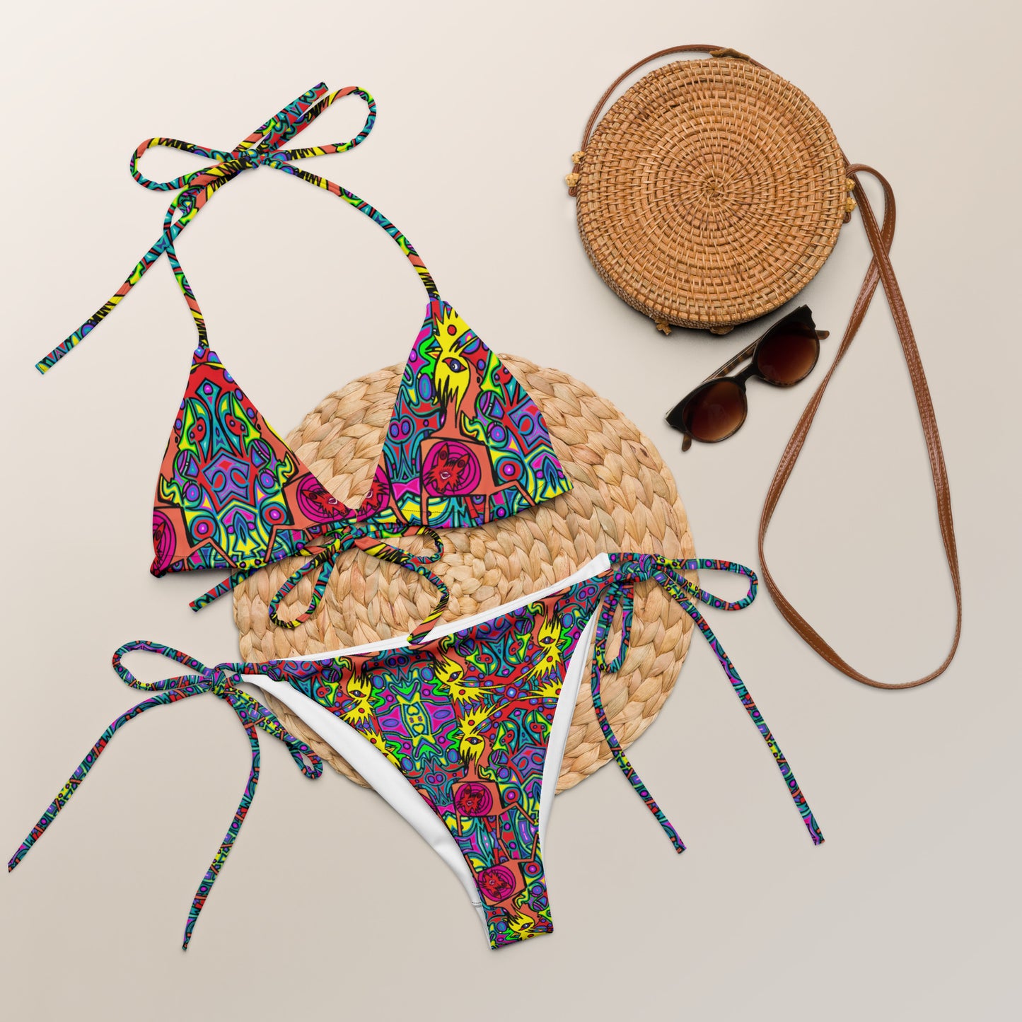 Crazy day  All-over print recycled string bikini