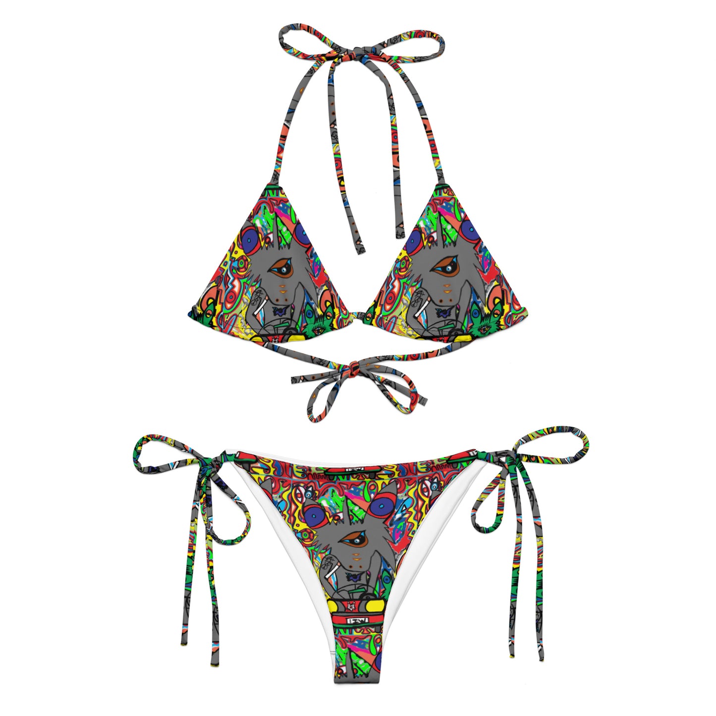 Weekend driver All-over print recycled string bikini