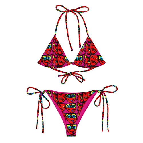 3 blind wolf All-over print recycled string bikini