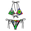 Twisted skater All-over print recycled string bikini