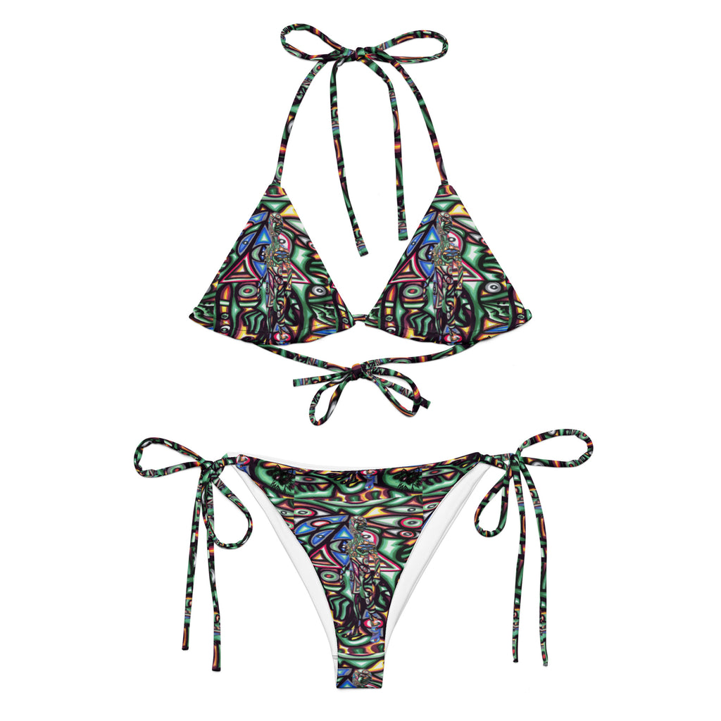 3d man All-over print recycled string bikini