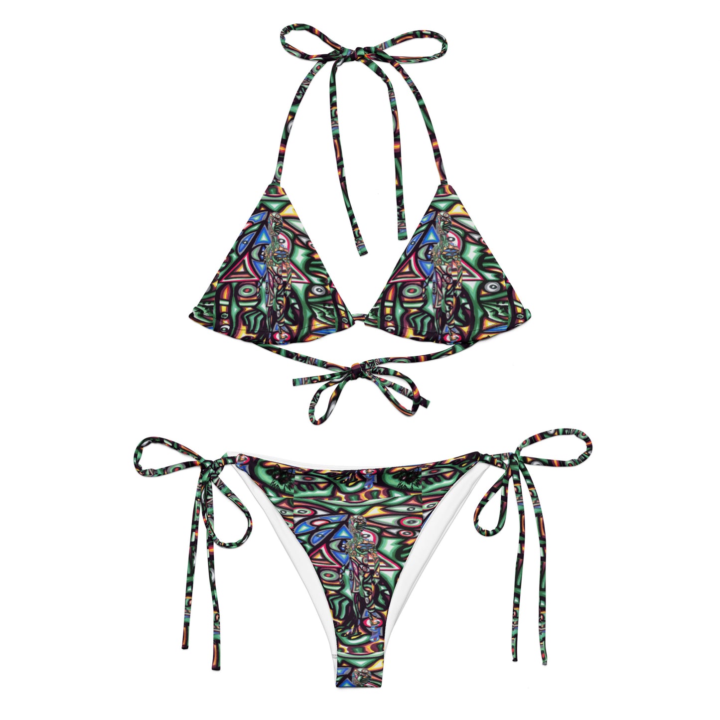 3d man All-over print recycled string bikini