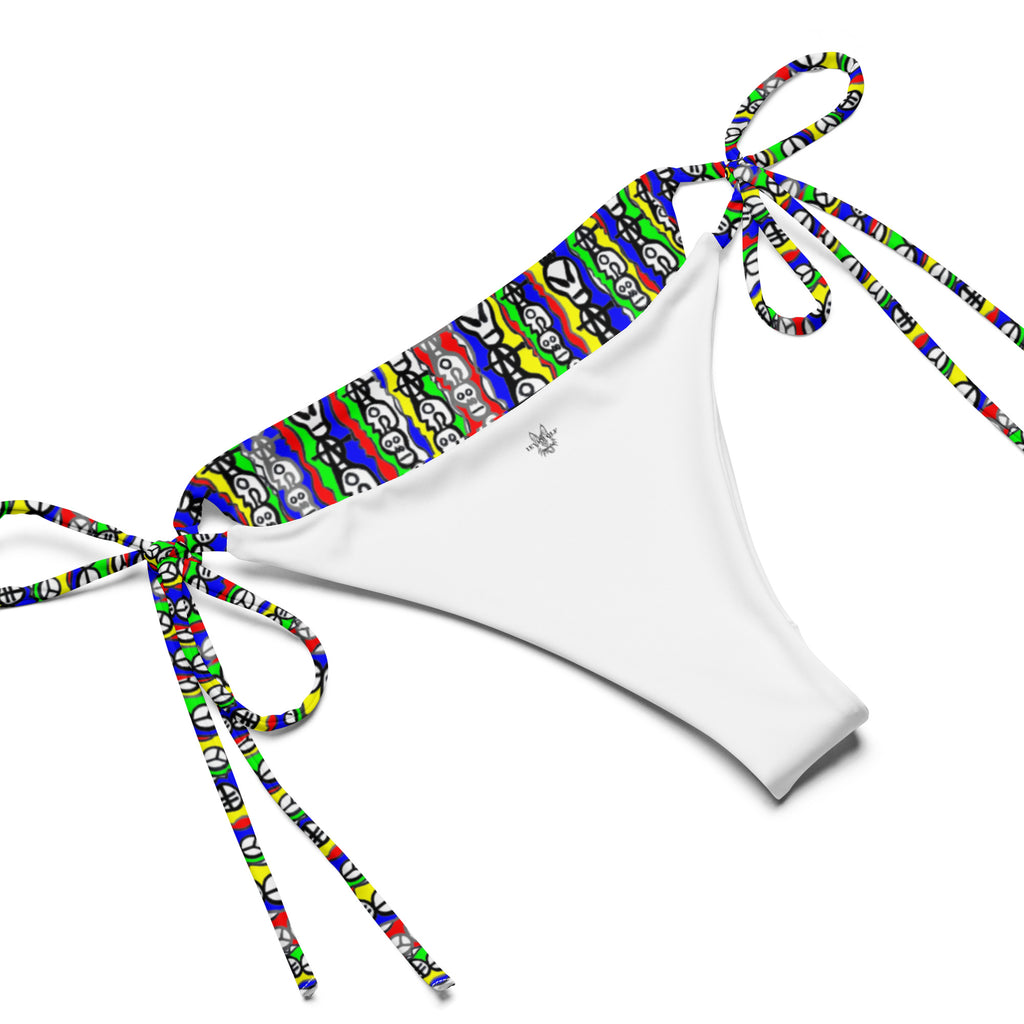 Skulls All-over print recycled string bikini