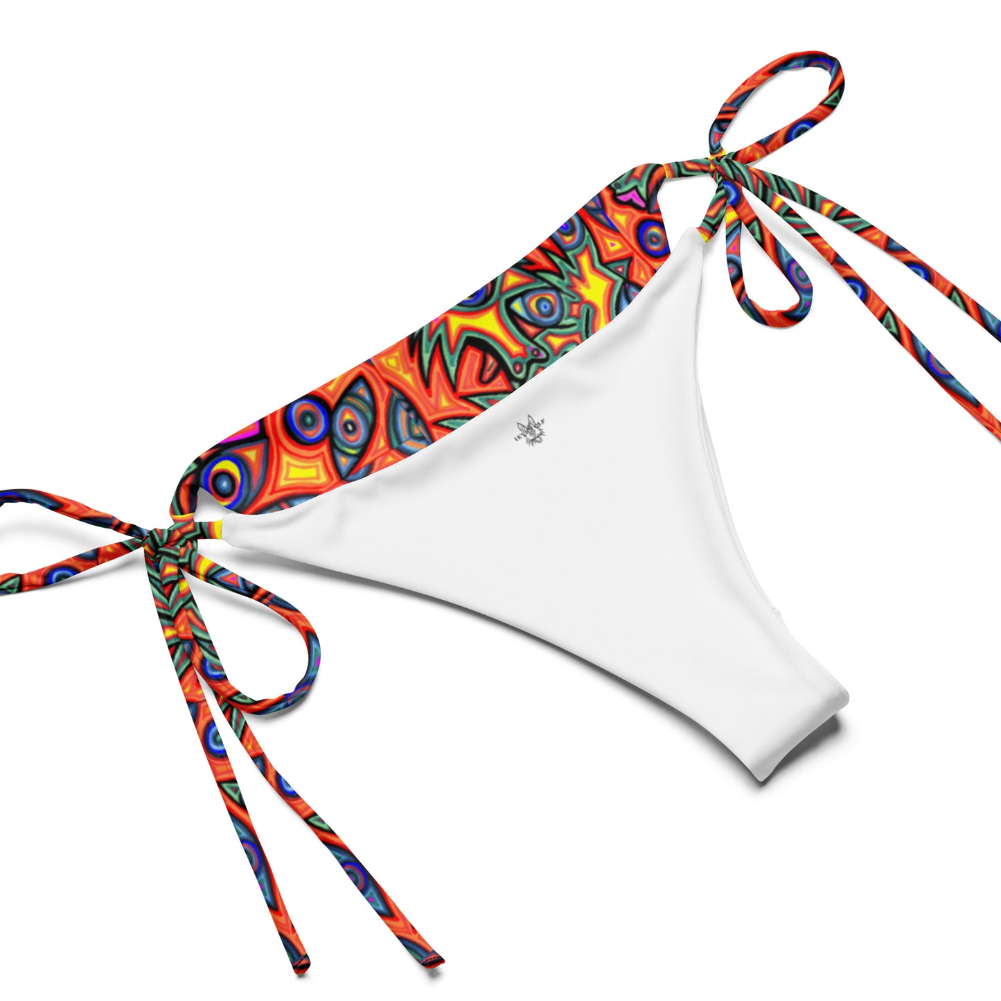 Multi wolf All-over print recycled string bikini