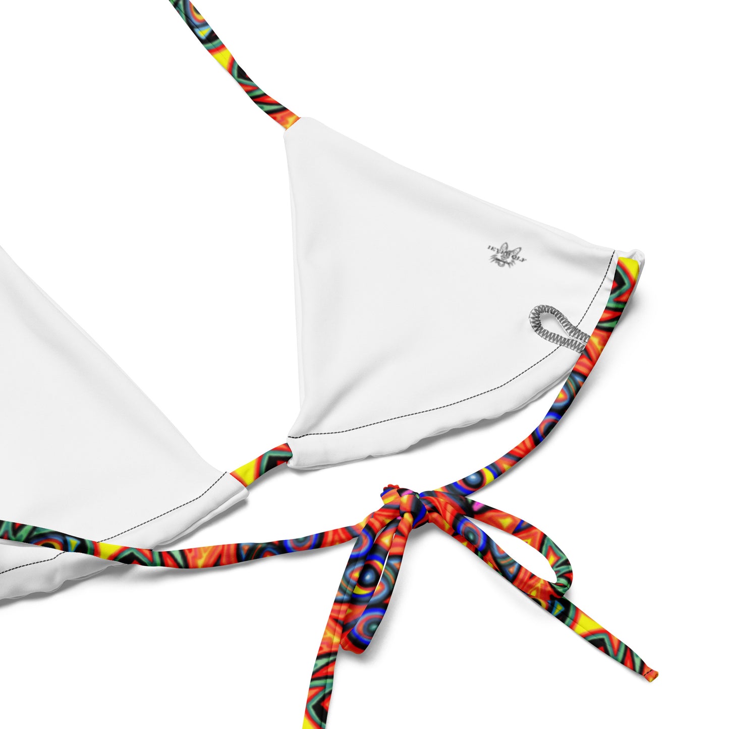 Multi wolf All-over print recycled string bikini