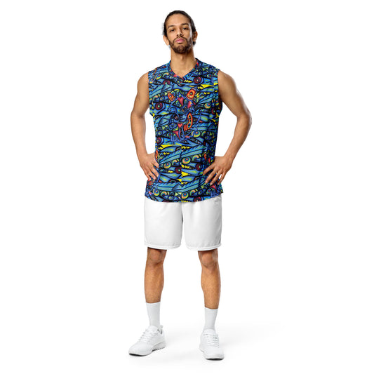 Recycled unisex basketball jersey