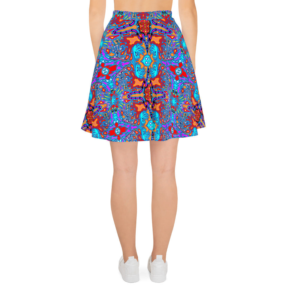 Blue surfer Skater Skirt