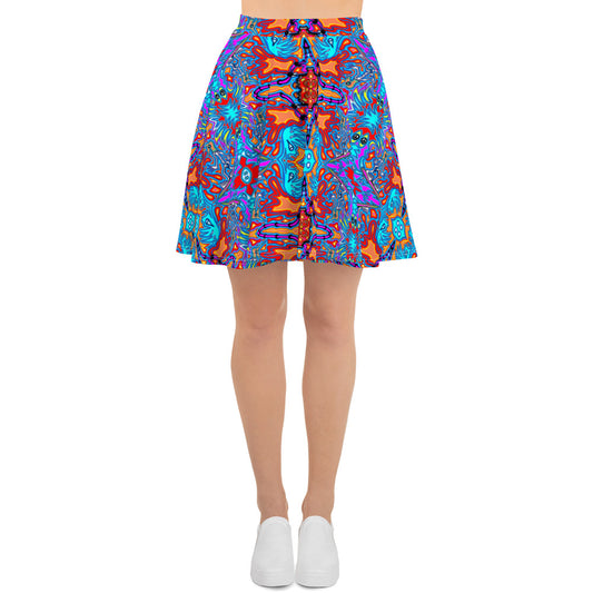 Blue surfer Skater Skirt