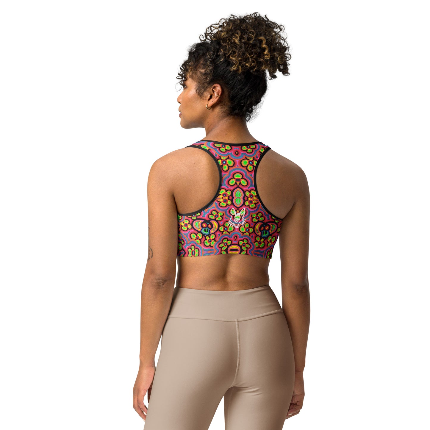 Flower skull Sports bra