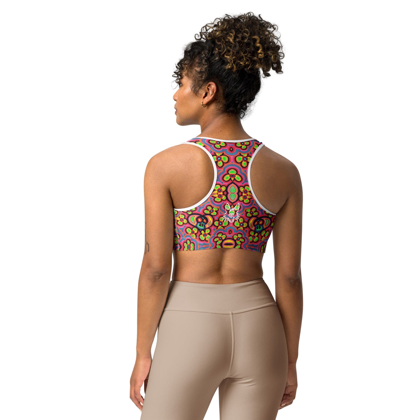 Flower skull Sports bra