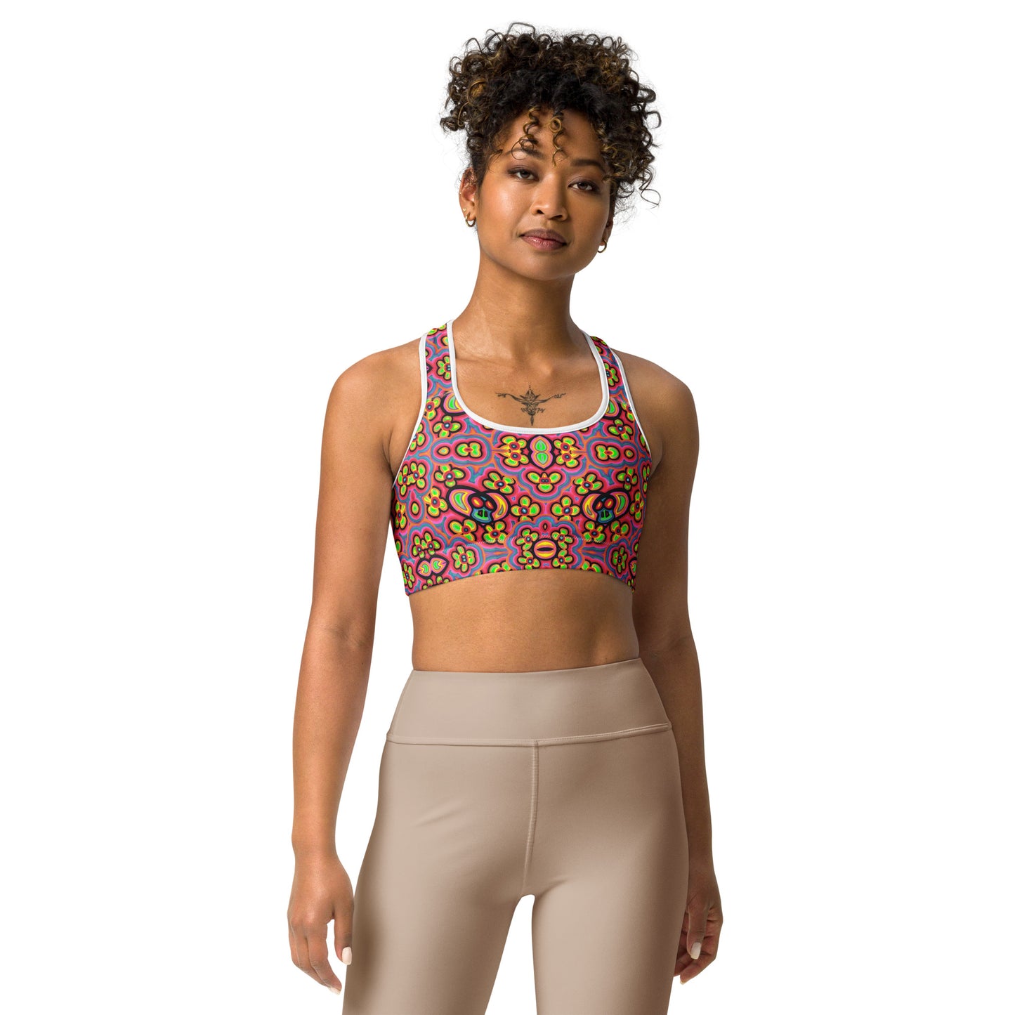 Flower skull Sports bra