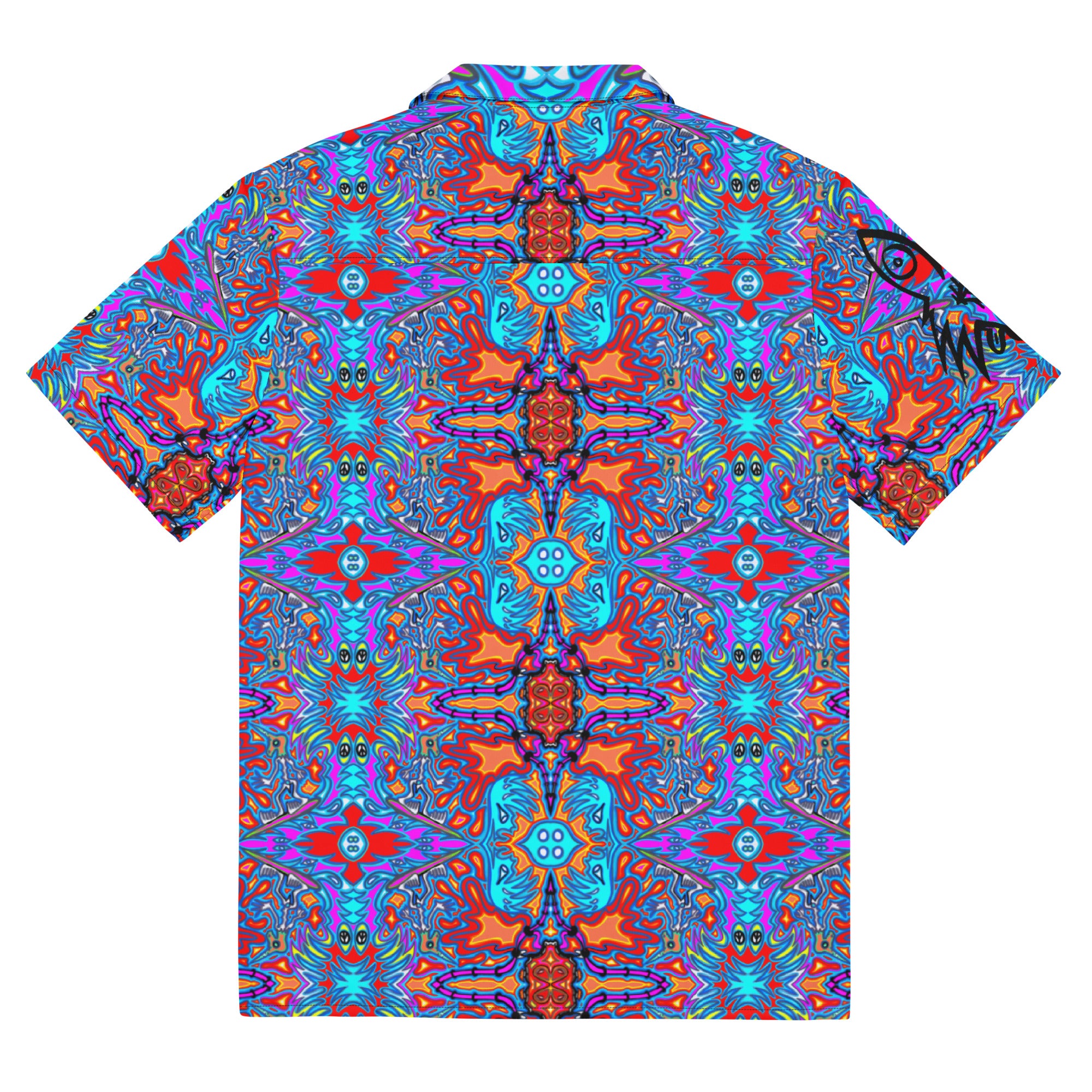 electro blue 1eyewolf Unisex button shirt