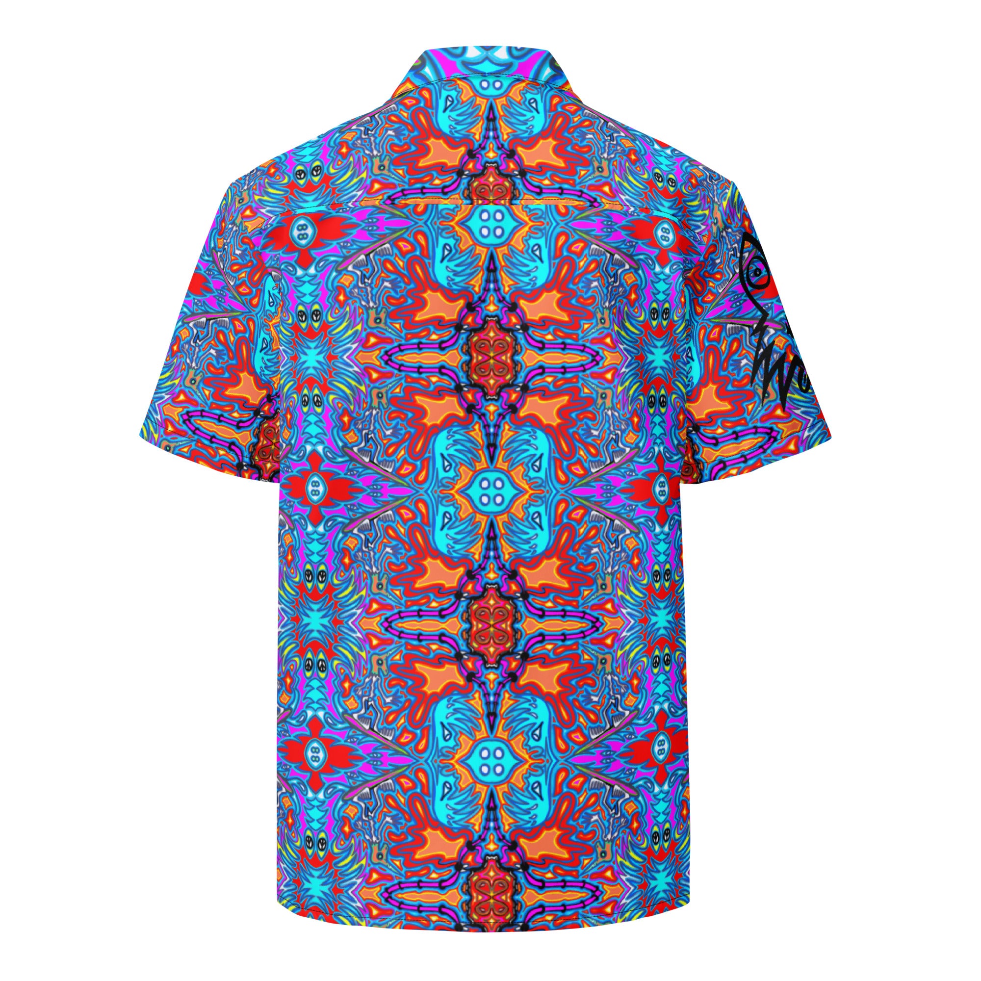 electro blue 1eyewolf Unisex button shirt