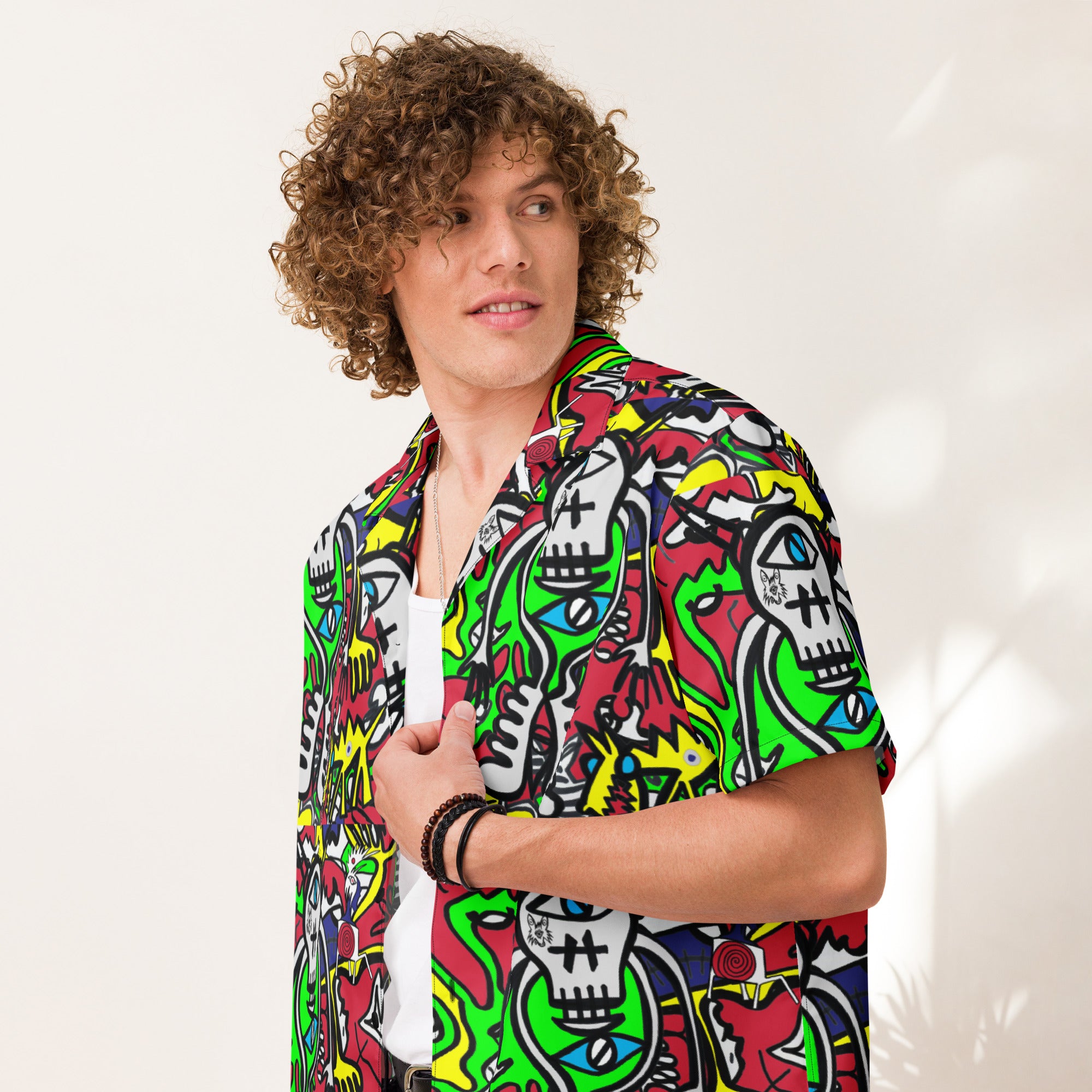 Skull dog Unisex button shirt