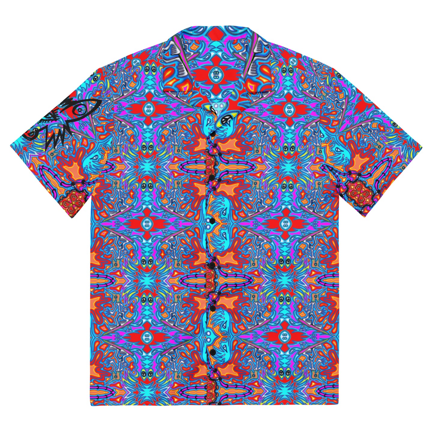 electro blue 1eyewolf Unisex button shirt