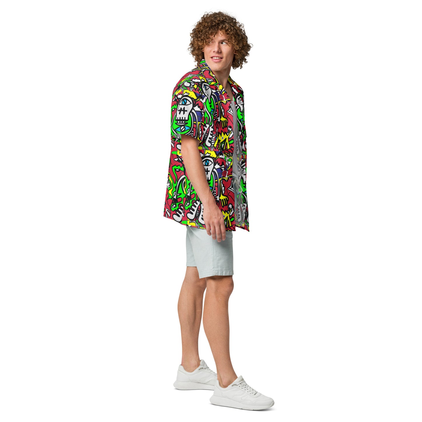 Skull dog Unisex button shirt