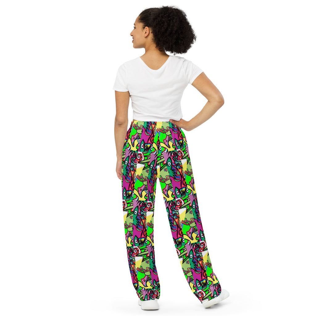 Paint All-over print unisex wide-leg pants