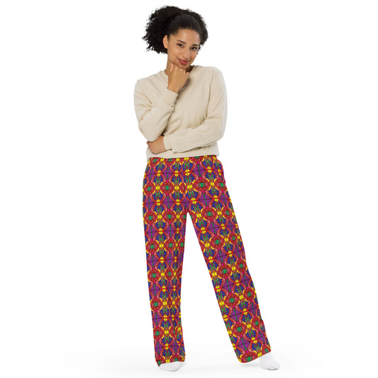 Minga All-over print unisex wide-leg pants