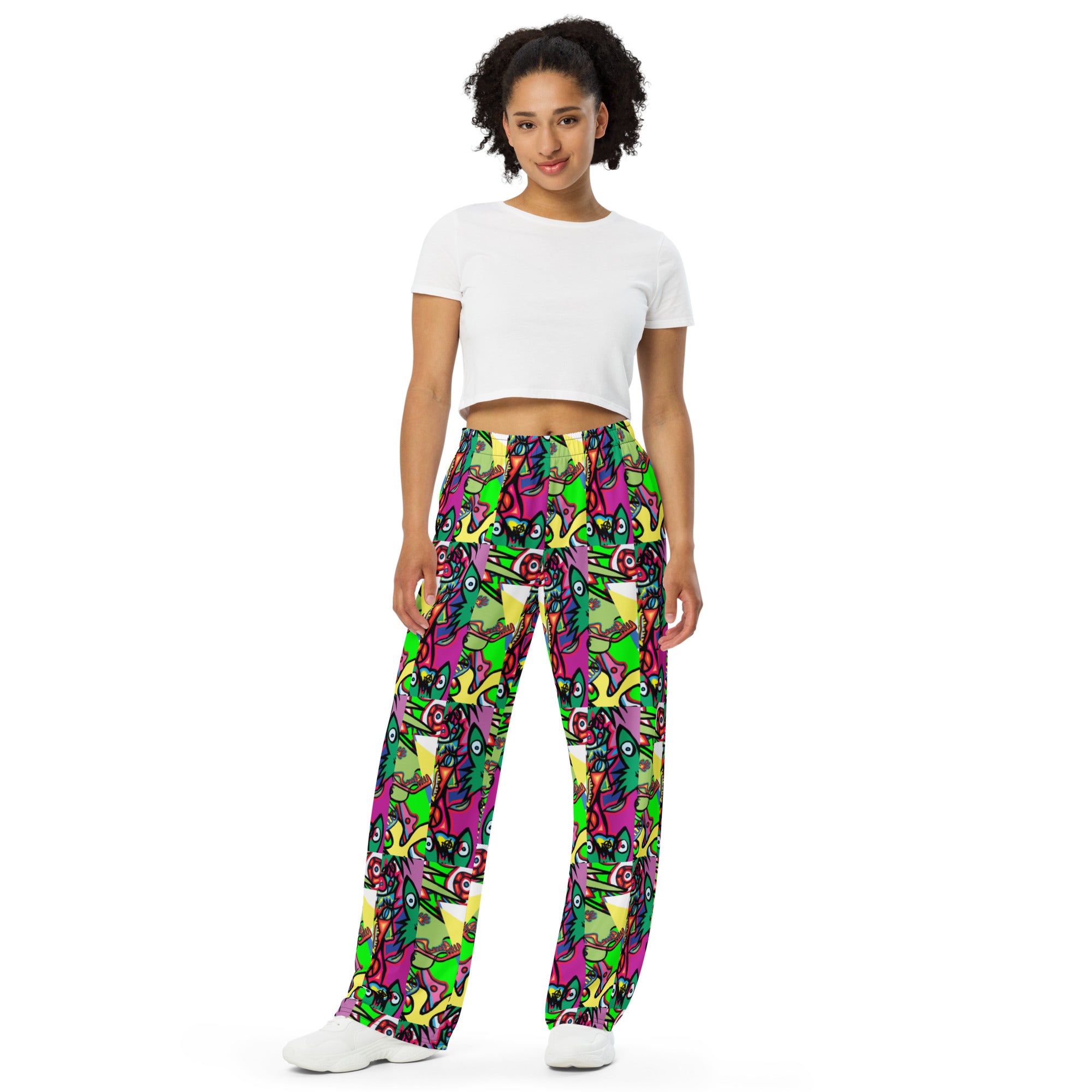 Paint All-over print unisex wide-leg pants