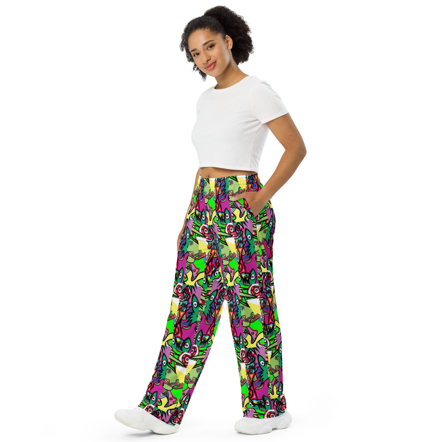 Paint All-over print unisex wide-leg pants