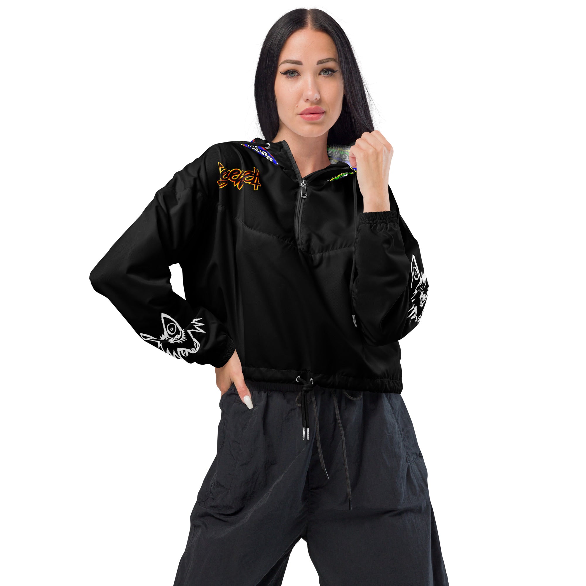 Black to revolution Women’s cropped windbreaker