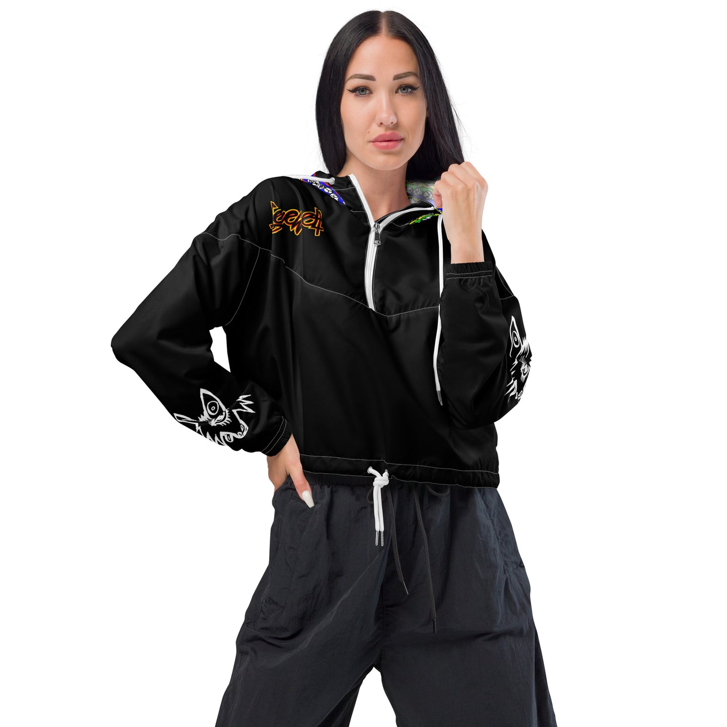 Black to revolution Women’s cropped windbreaker