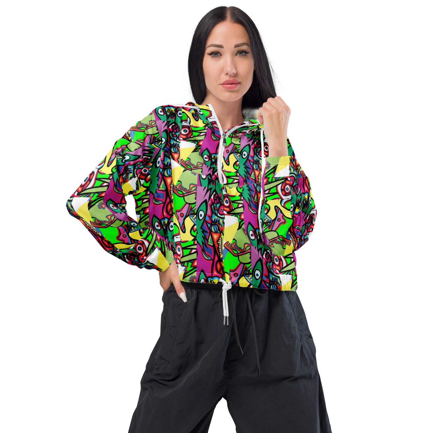 1eyewolf party Women’s cropped windbreaker