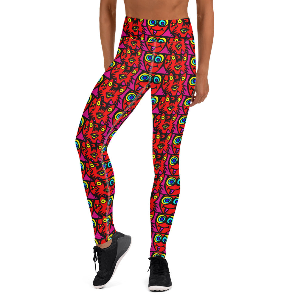 3 blind wolf Yoga Leggings