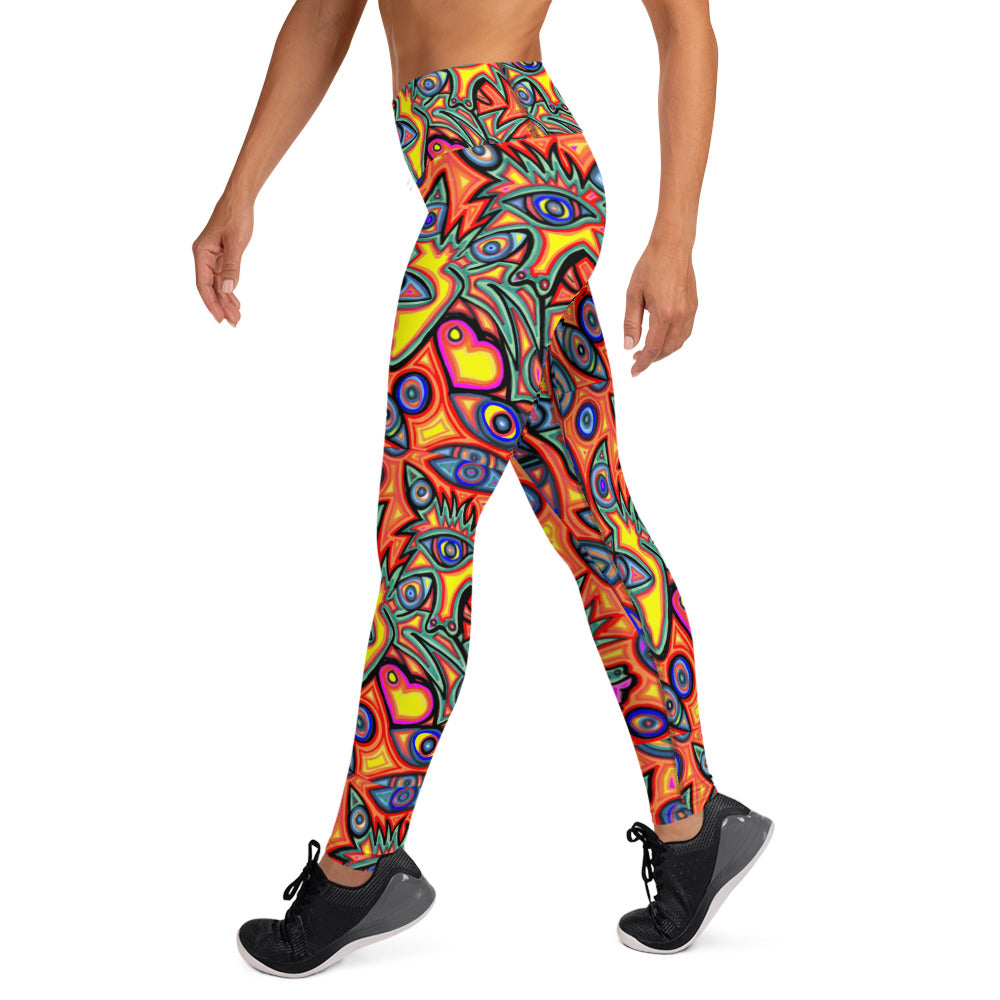 Multi wolf Yoga Leggings