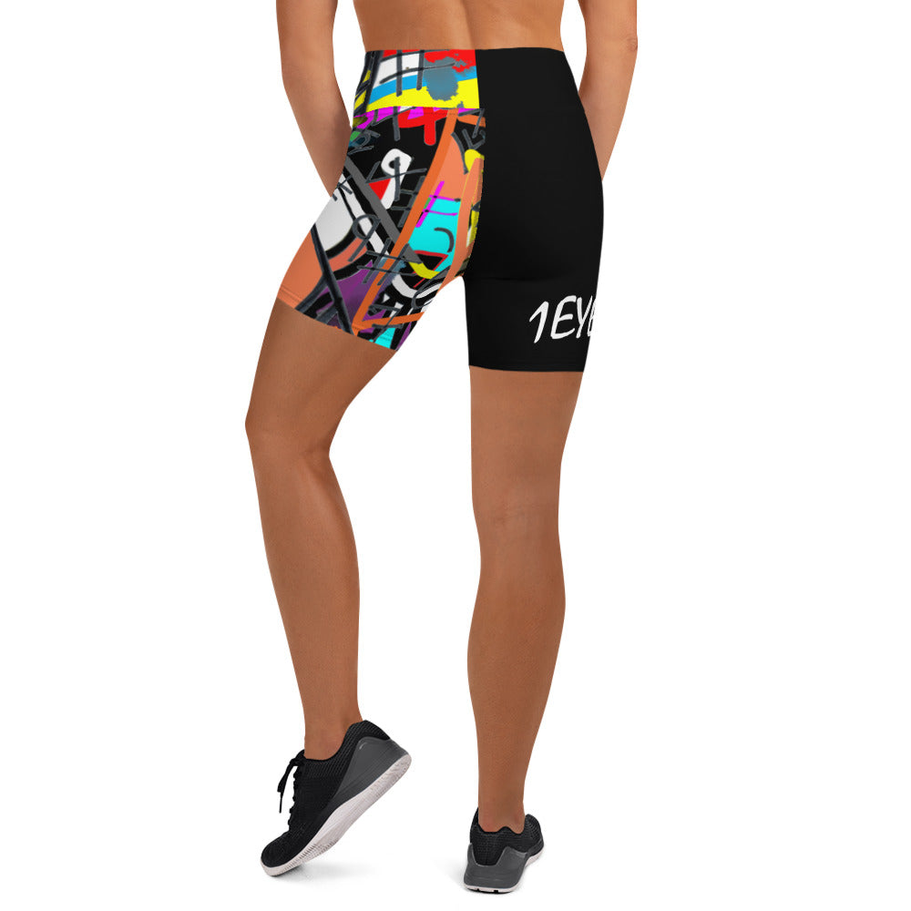 Split black Yoga Shorts