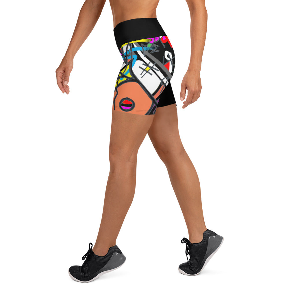 Split black Yoga Shorts