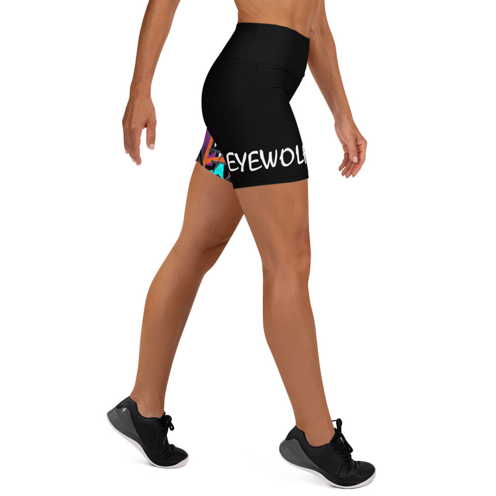 Split black Yoga Shorts