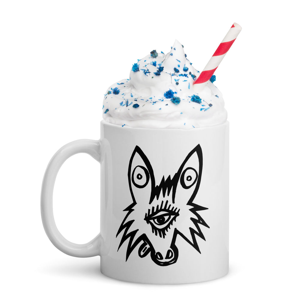 White glossy mug