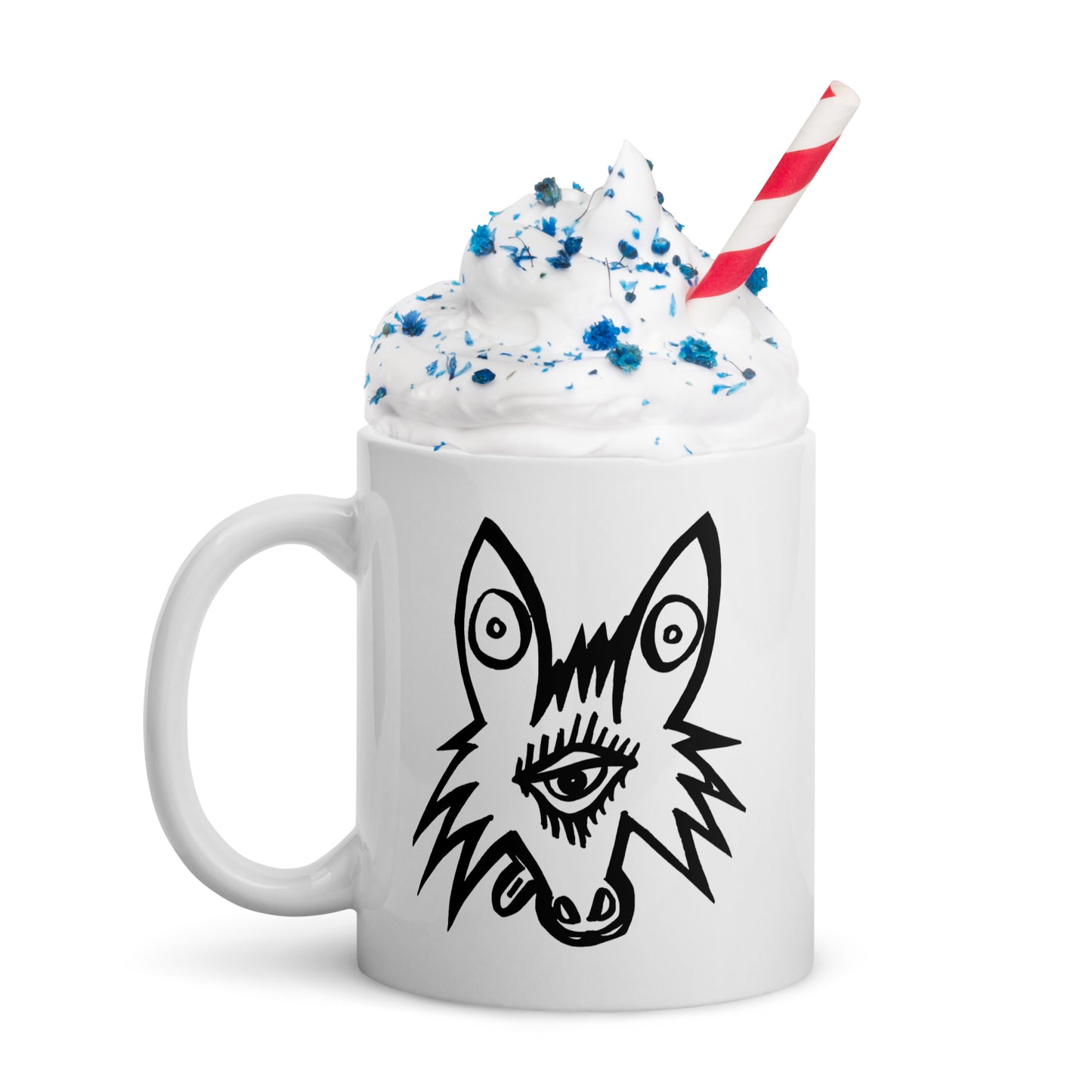 White glossy mug