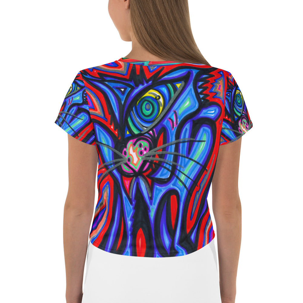 IT WOLF All-Over Print Crop Tee